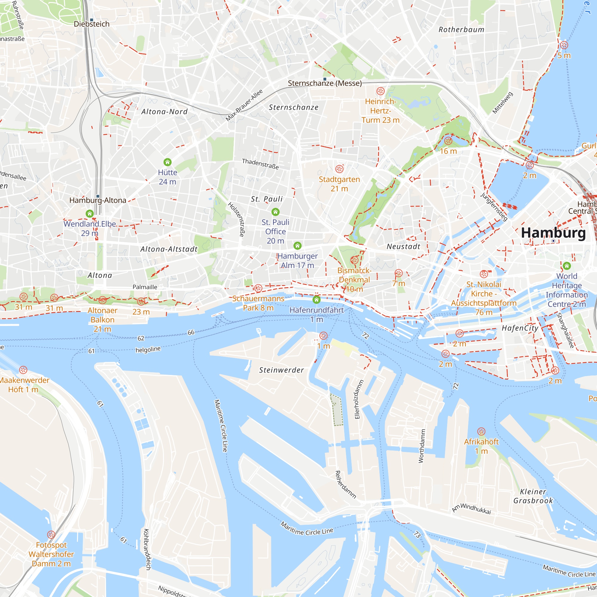 Hafenrundfahrten map