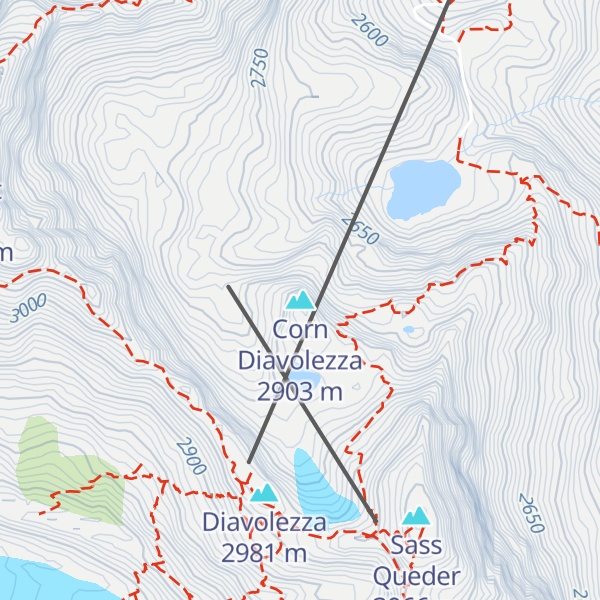 Map of Corn Diavolezza