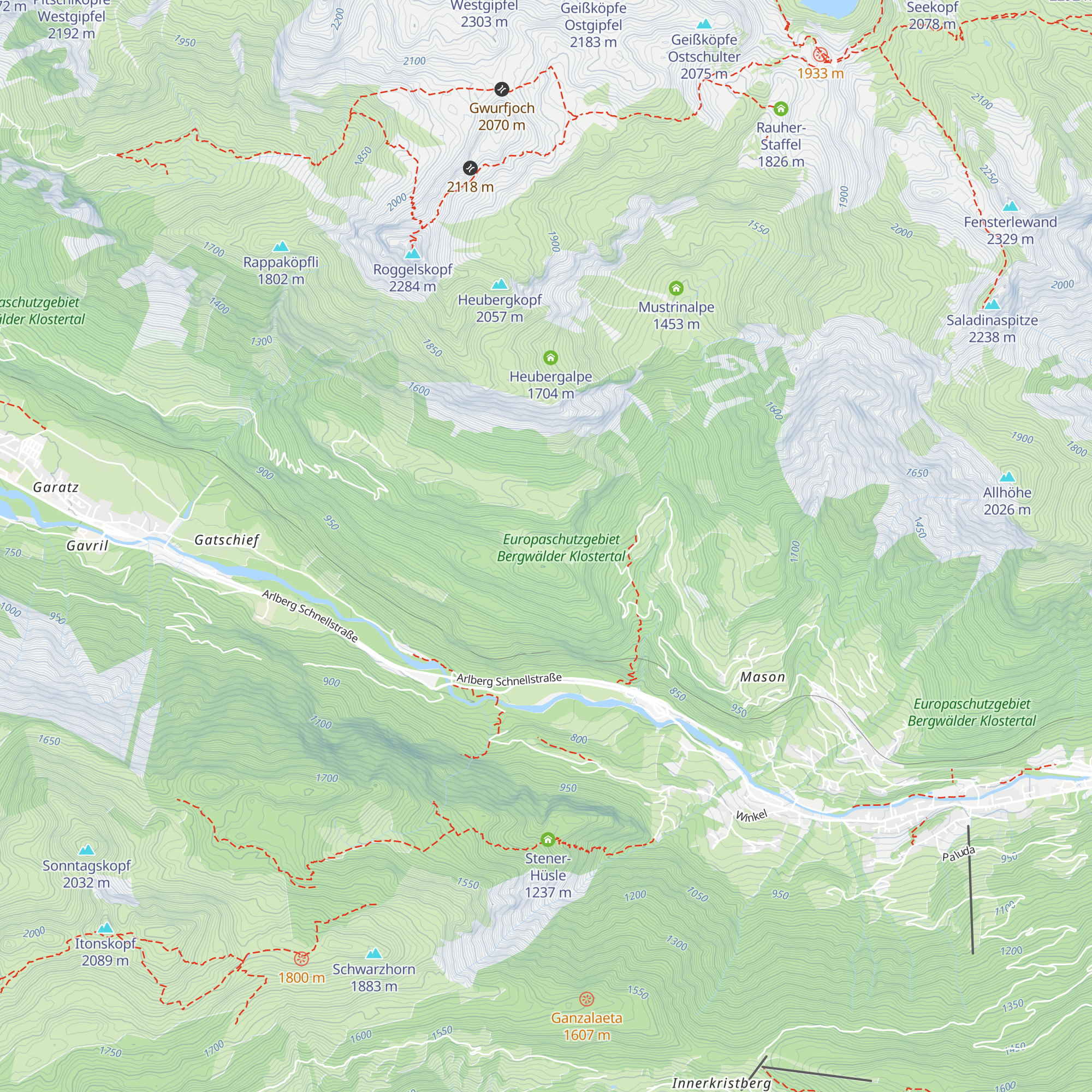 Tisner Maisäß map