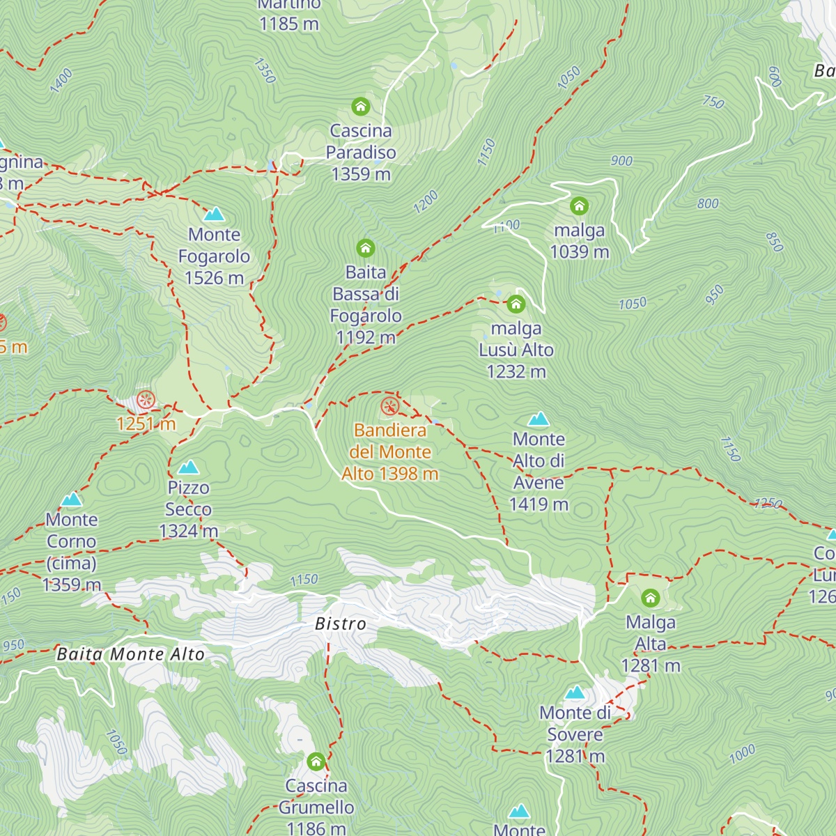 Baita Monte Alto map