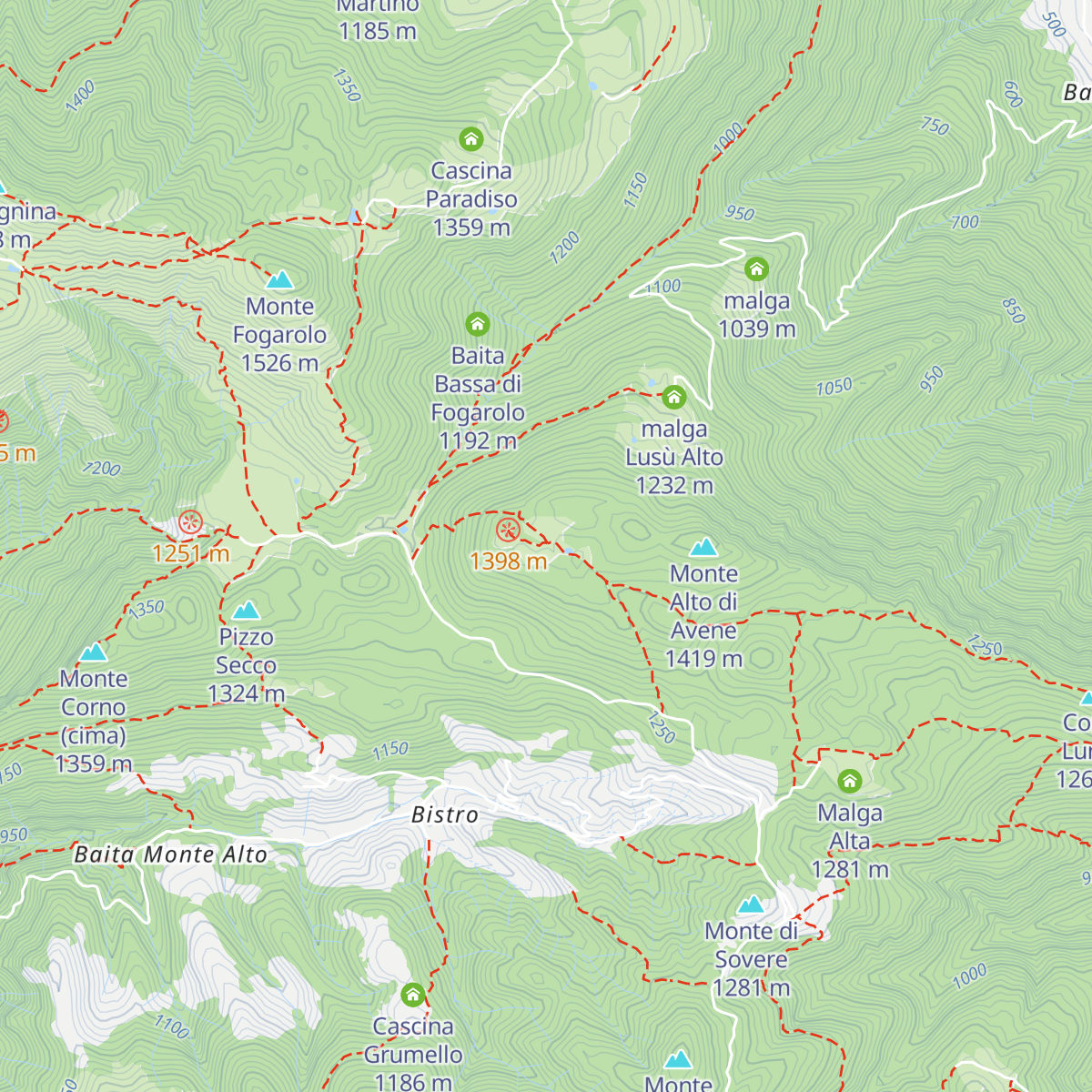 Baita Monte Alto map