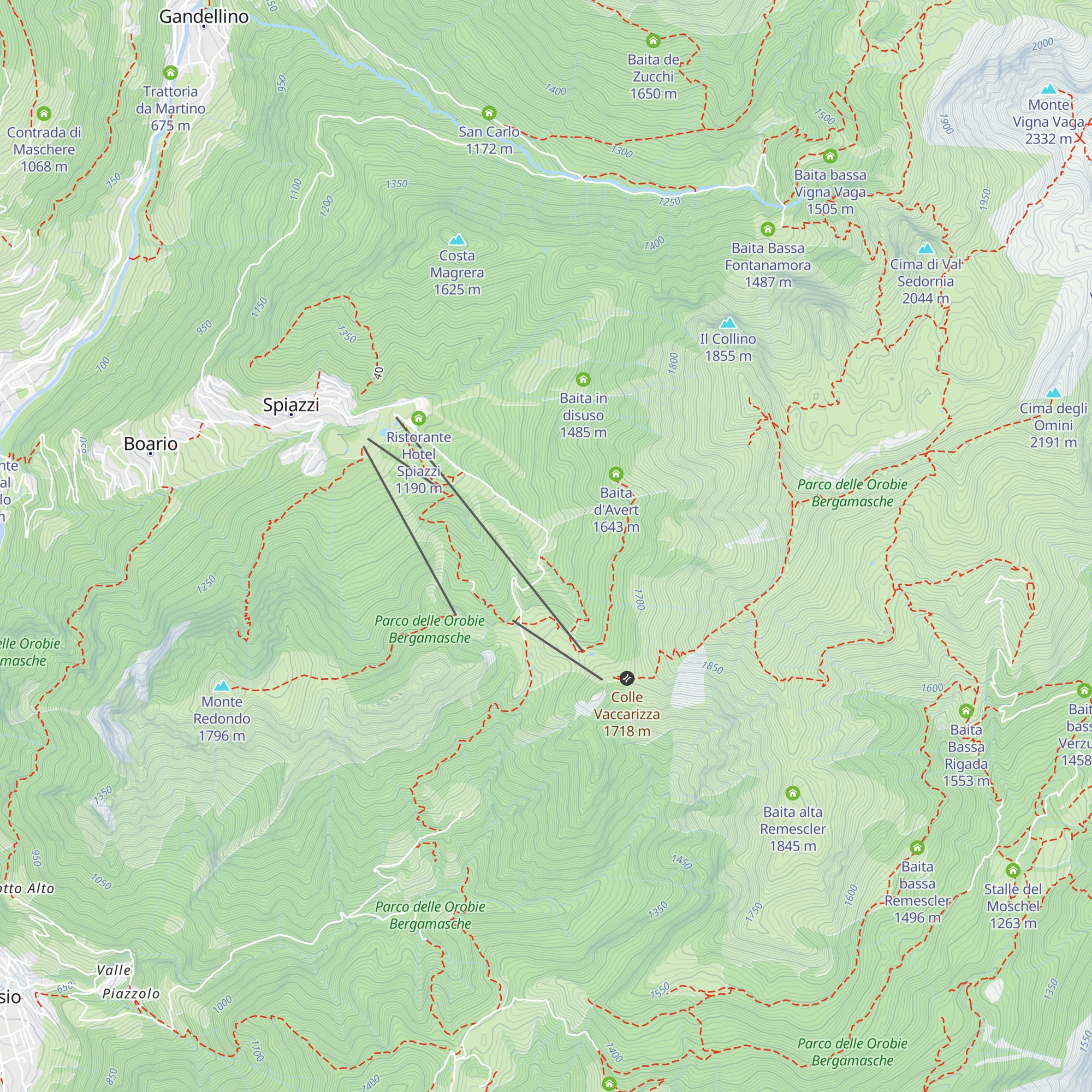 Baita Pagherolo map