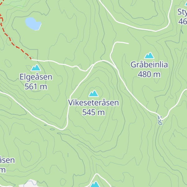 Map of Vikeseteråsen
