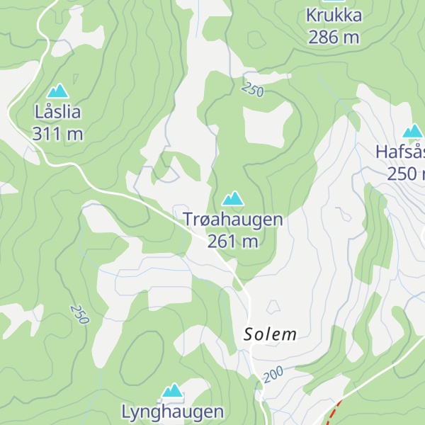 Map of Bjørnabosshaugen
