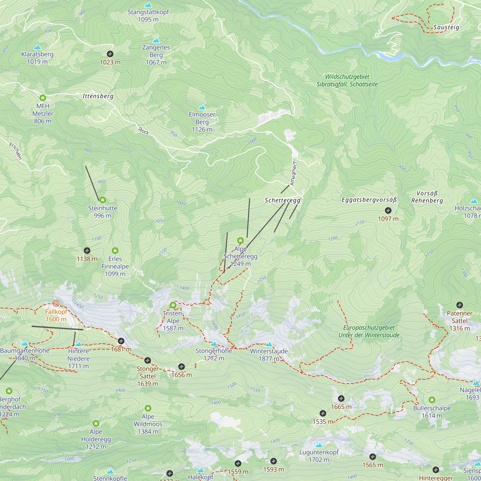 Alpe Schetteregg map