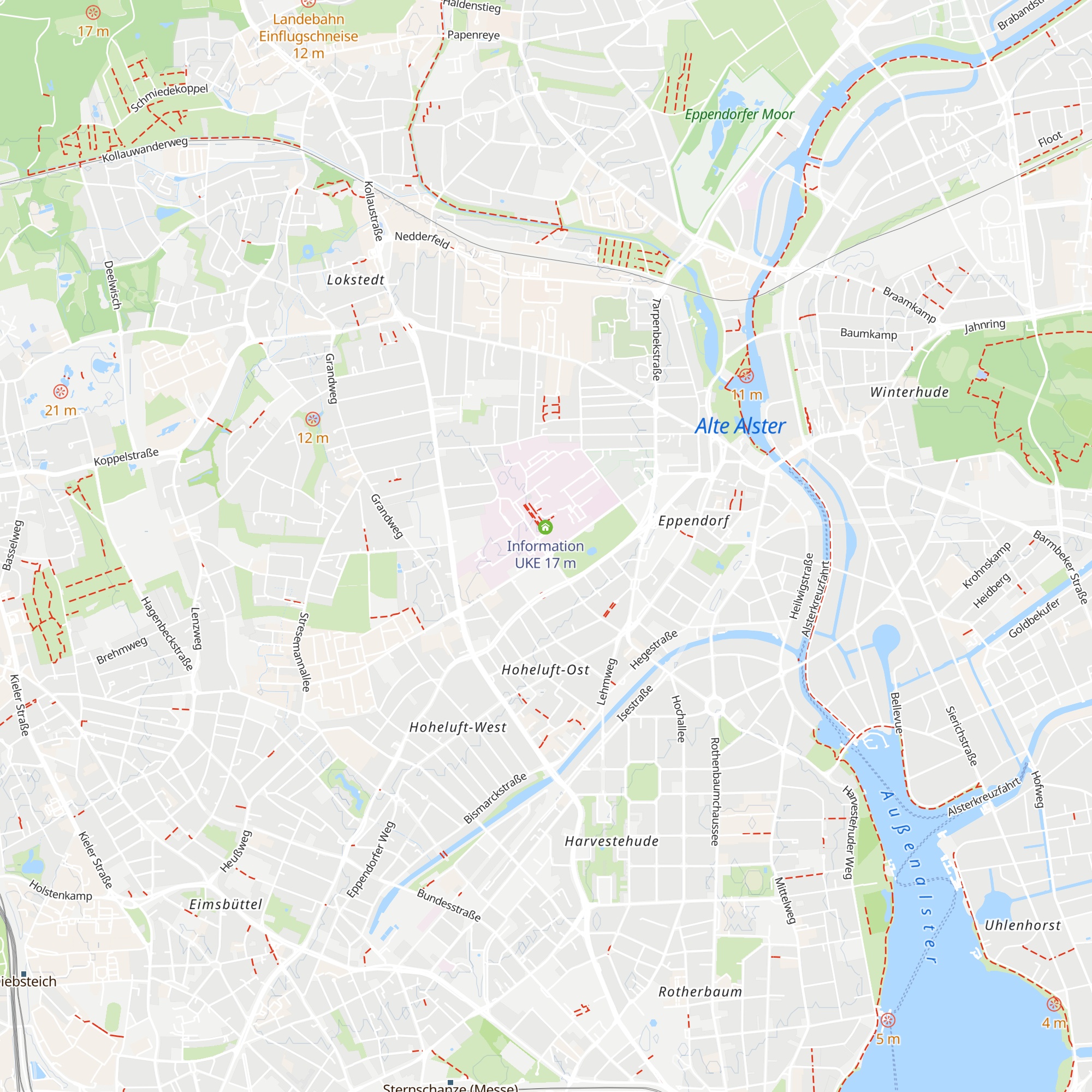 UKE Sicherheitsdienst und Information map