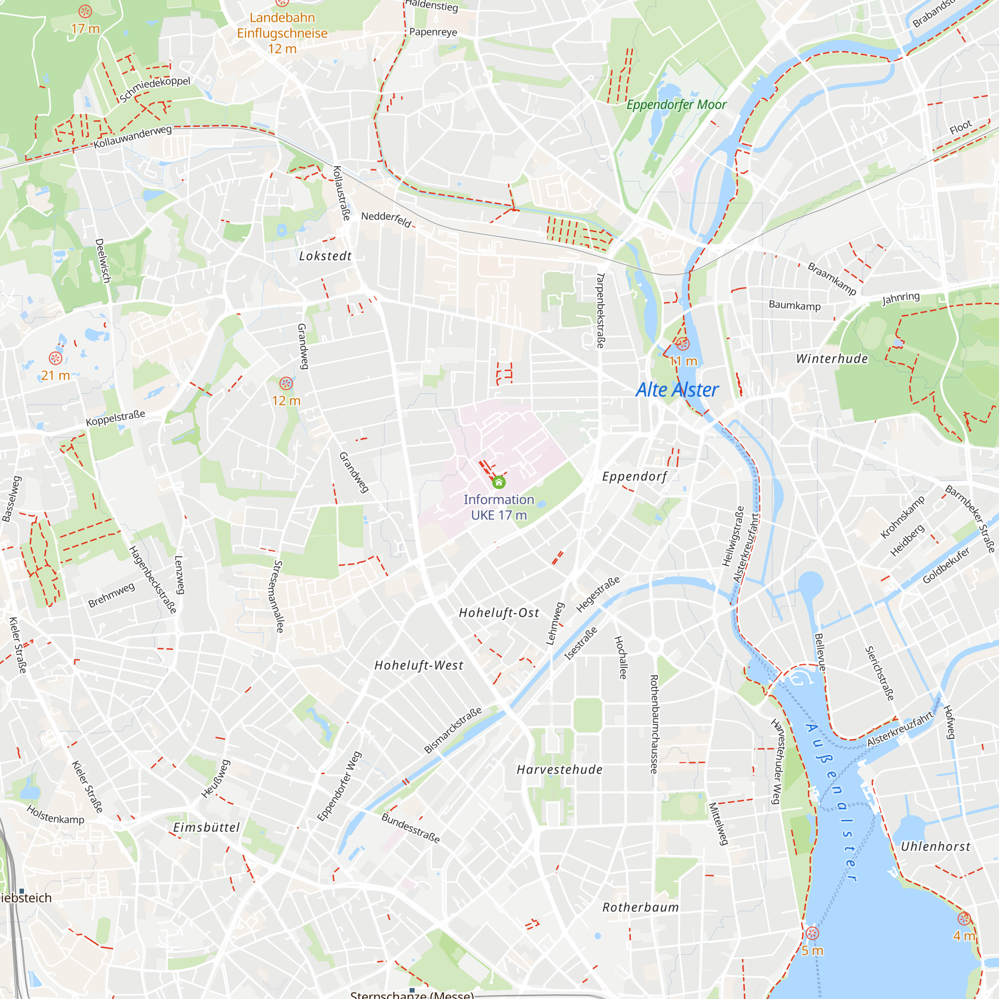 UKE Sicherheitsdienst und Information map