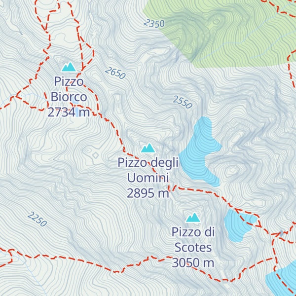 Map of Pizzo degli Uomini