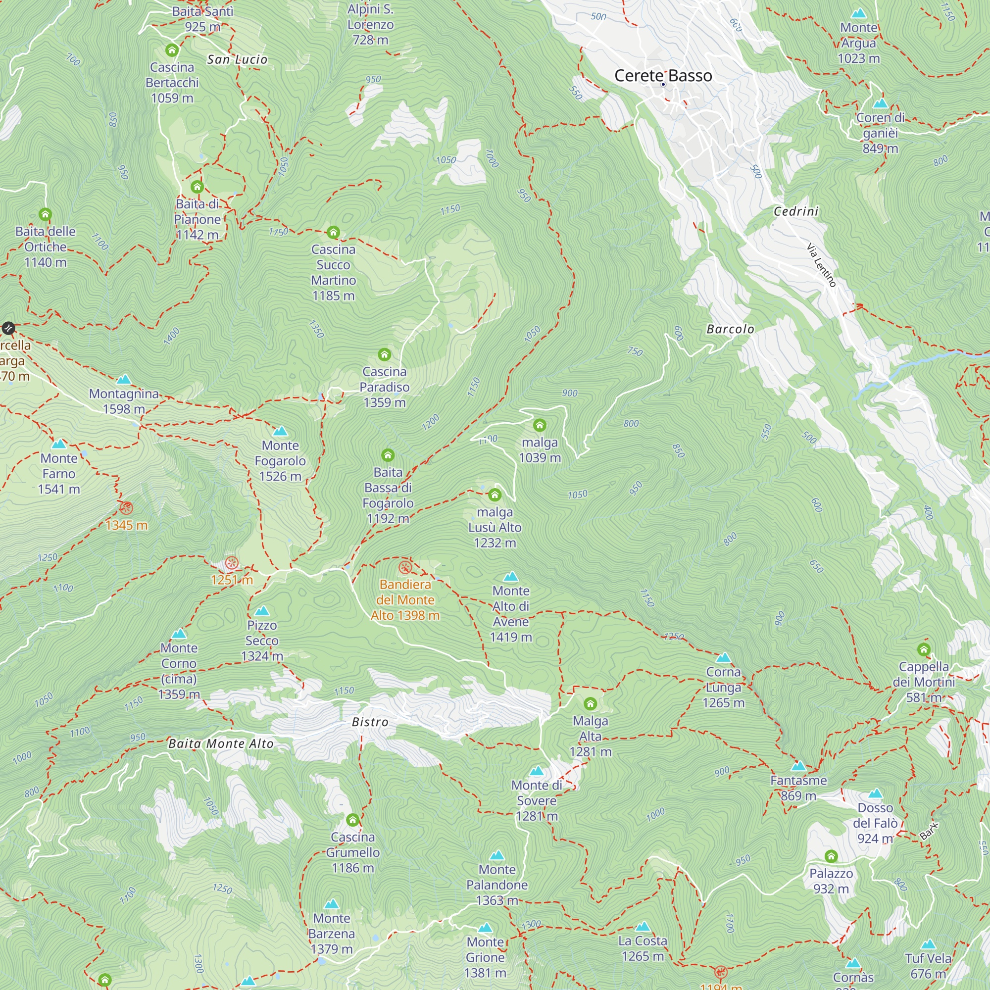 malga Lusù Alto map