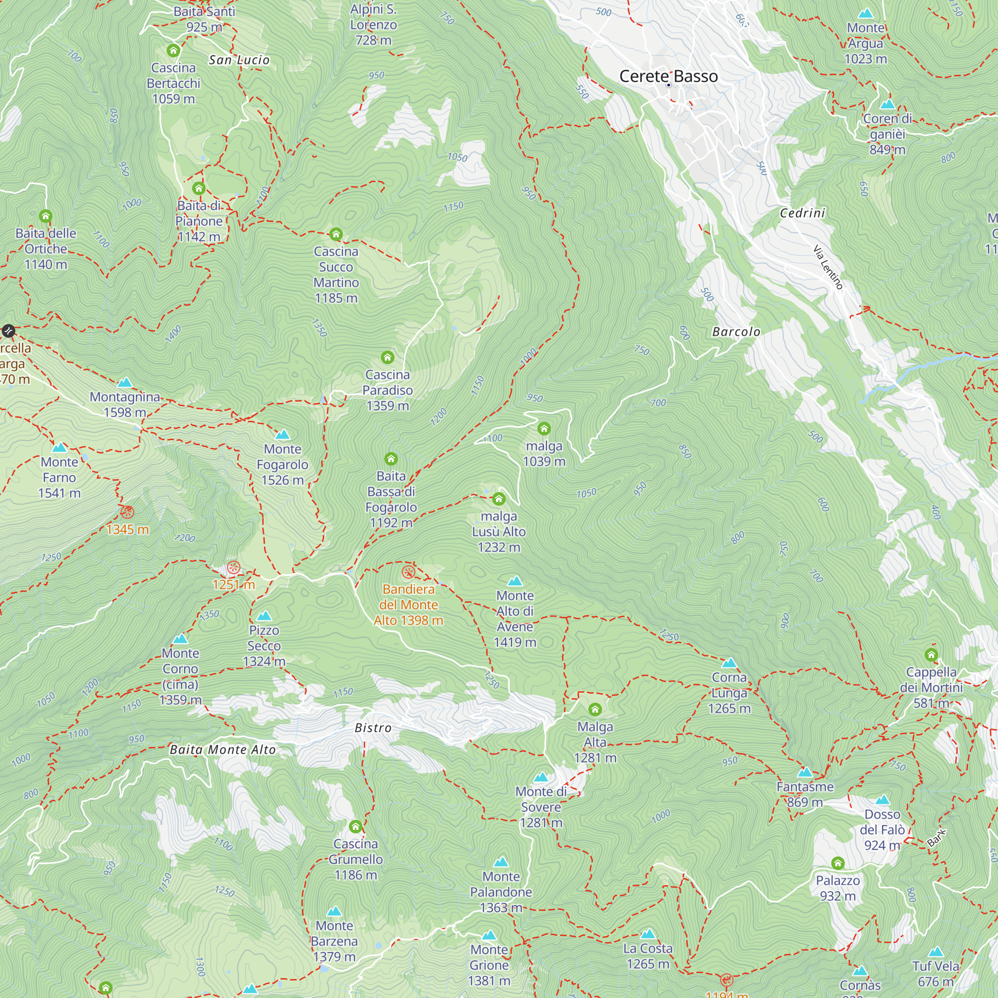 malga Lusù Alto map
