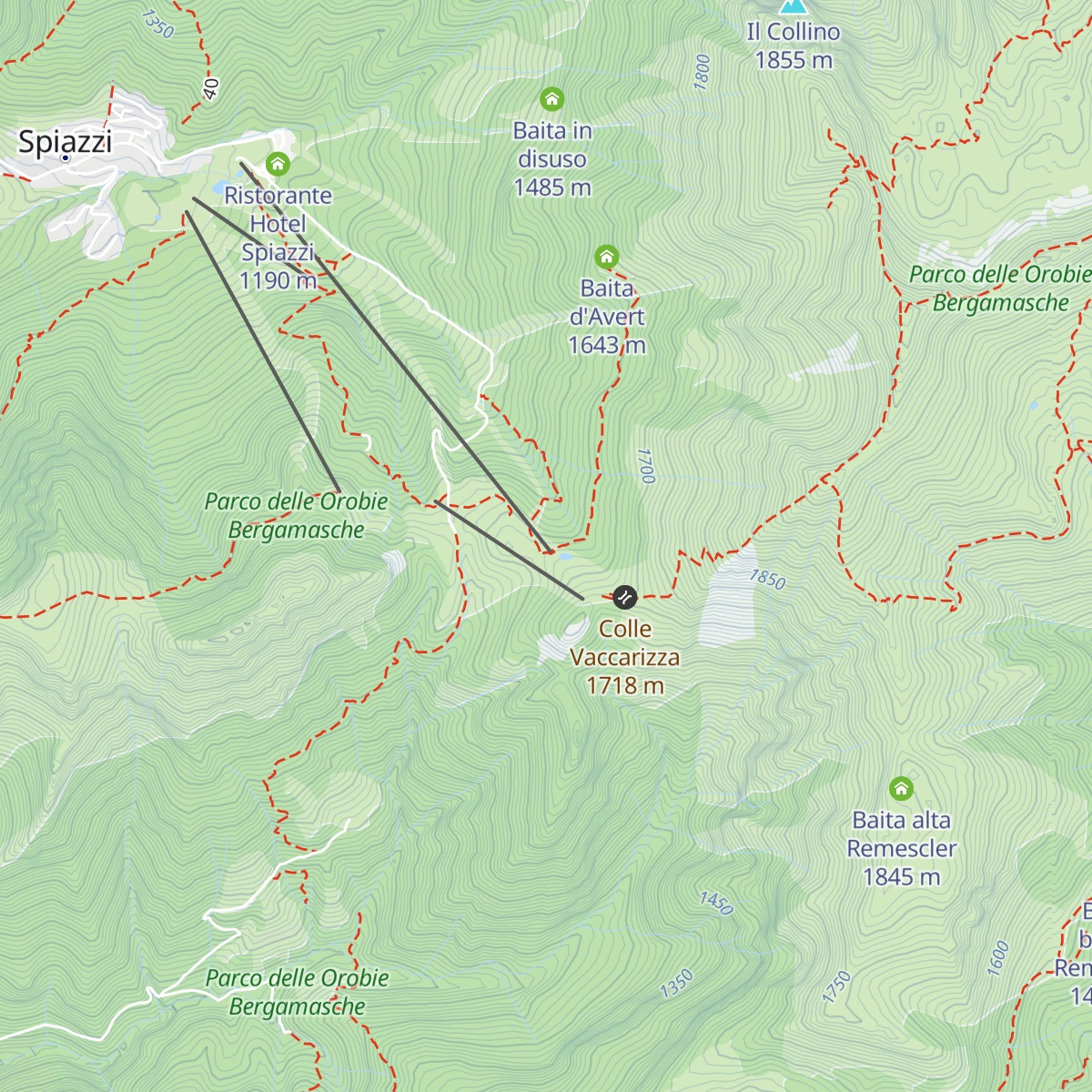 Rifugio Vodala map