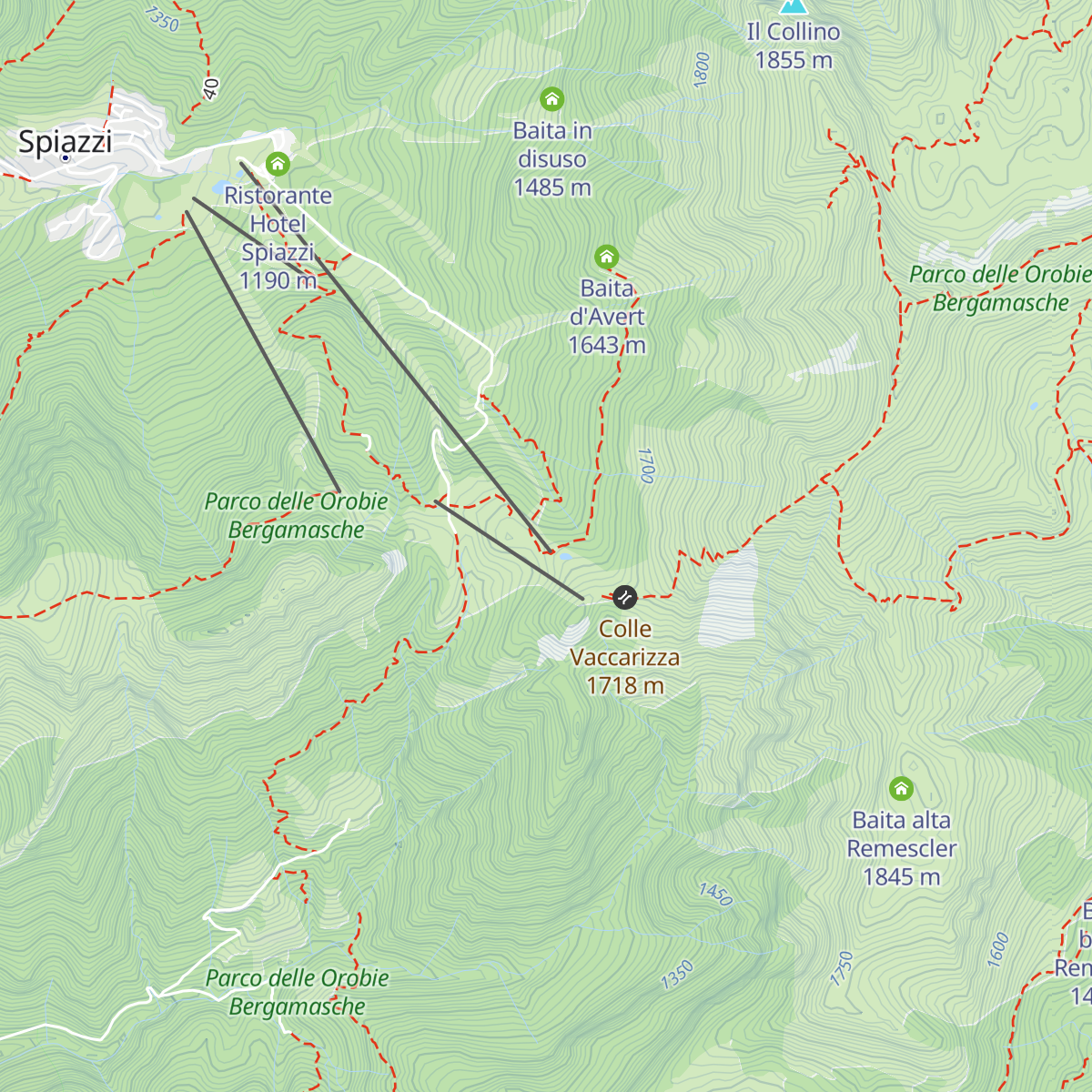 Rifugio Vodala map