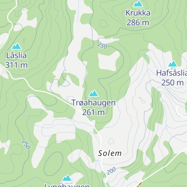 Map of Trøahaugen