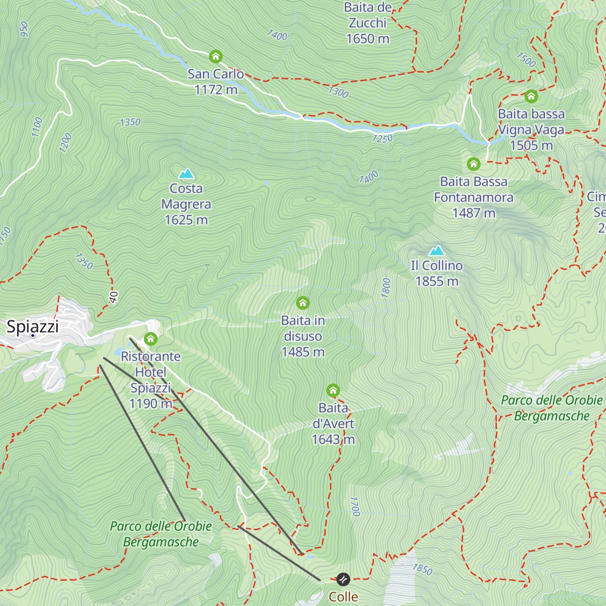Baita in disuso map