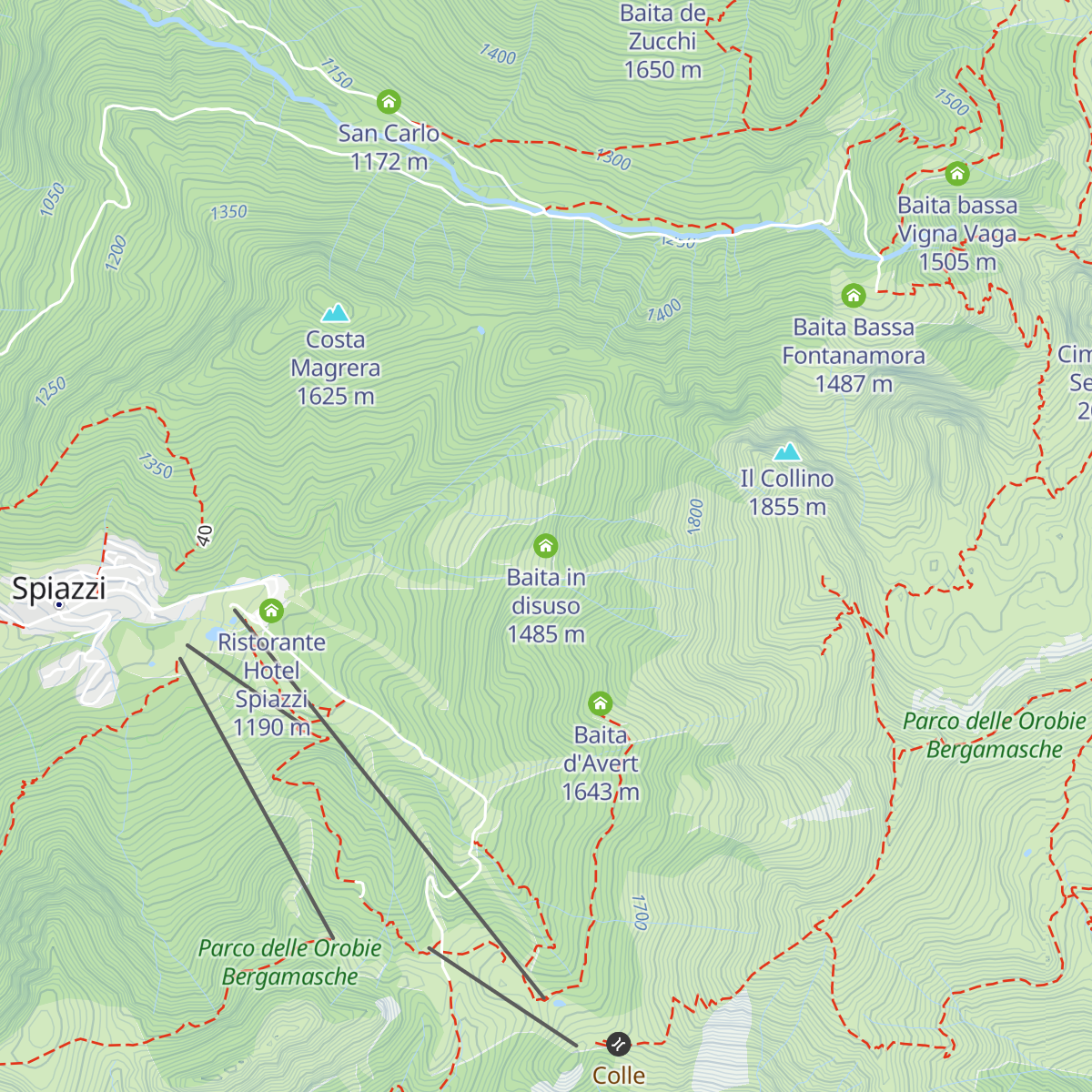 Baita in disuso map