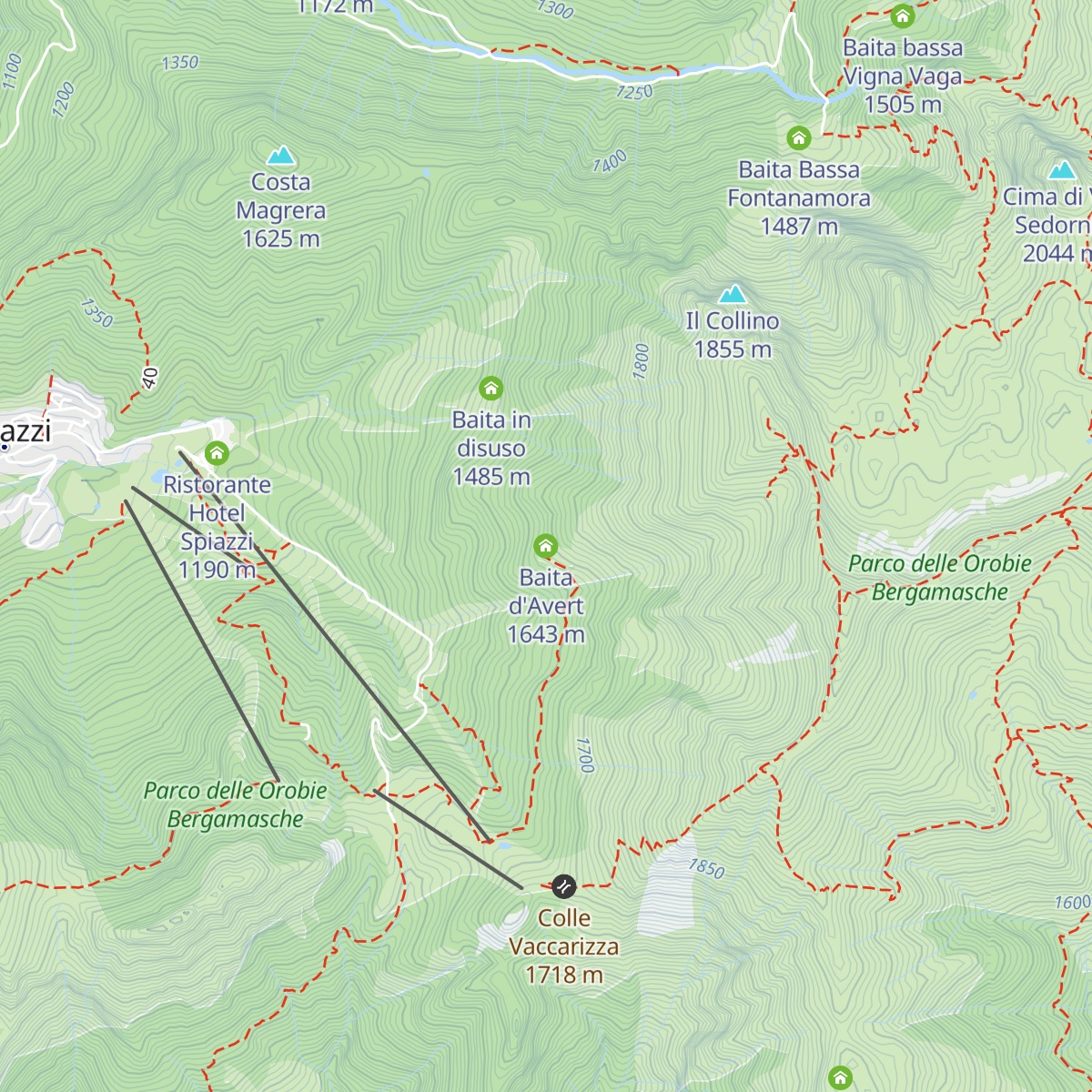 Baita d'Avert map