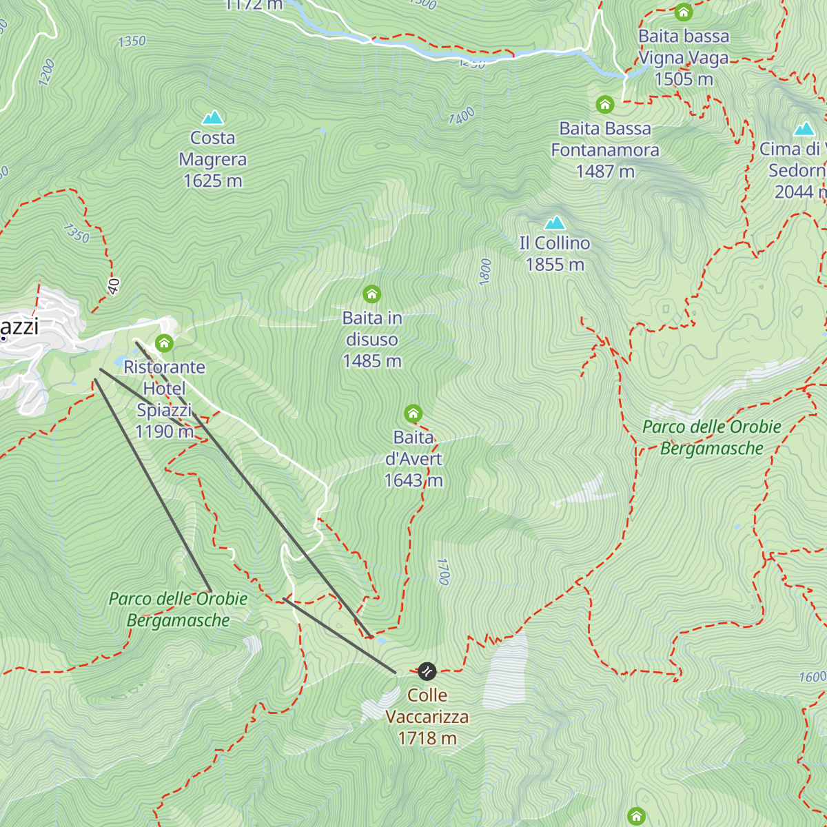 Baita d'Avert map