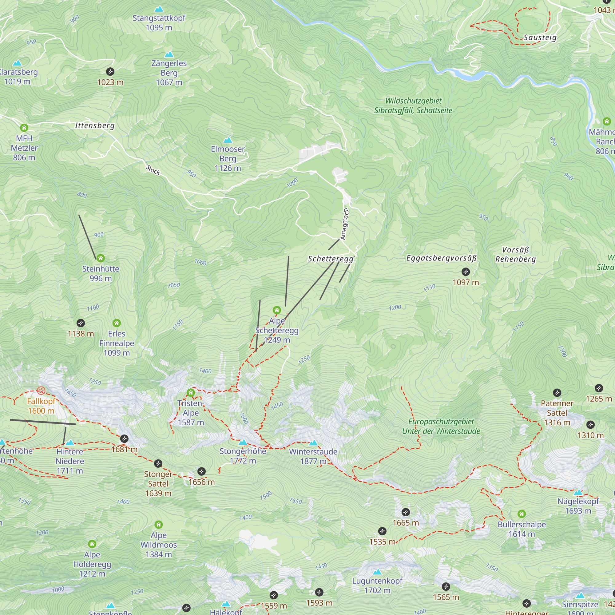 Alpe Brongen map