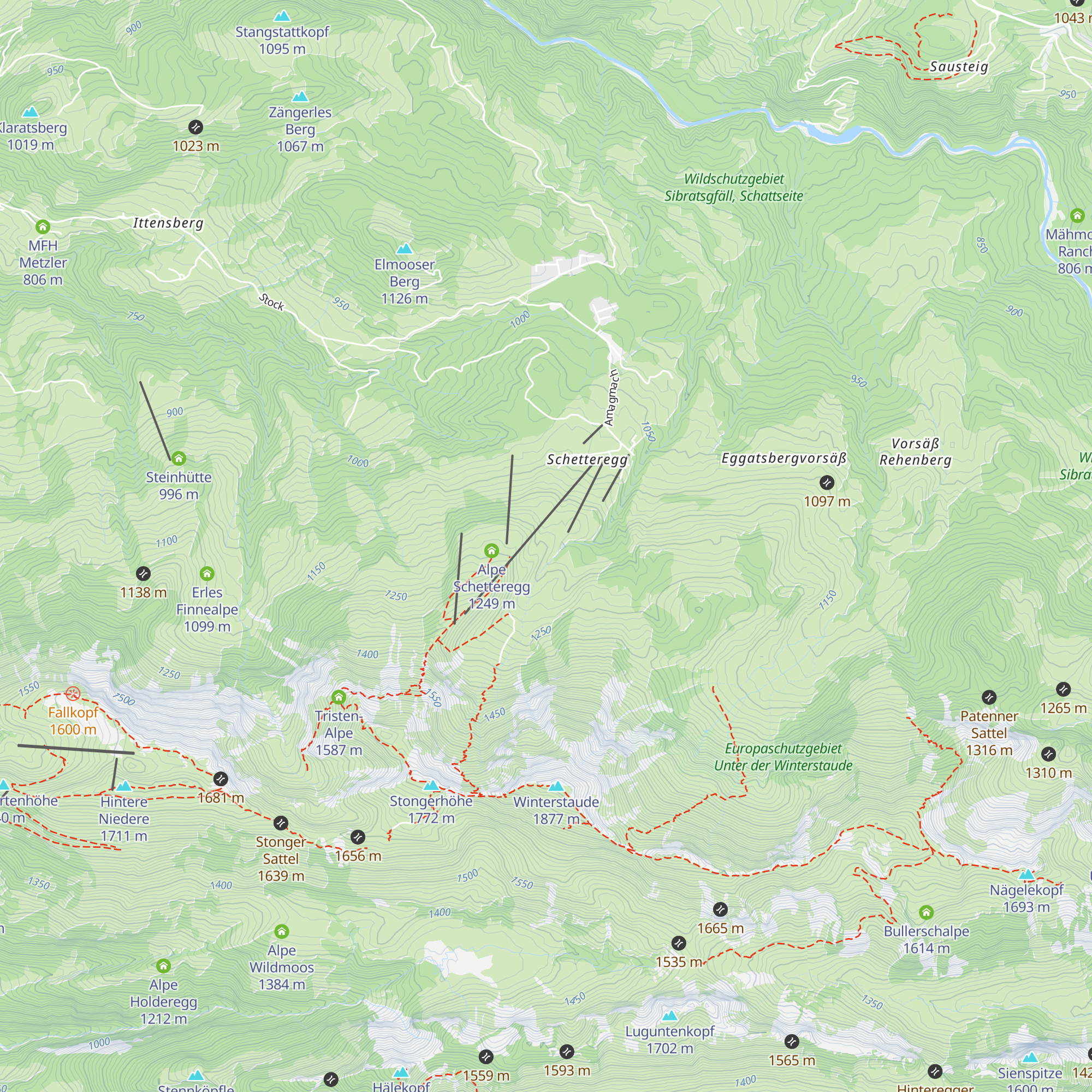 Alpe Brongen map