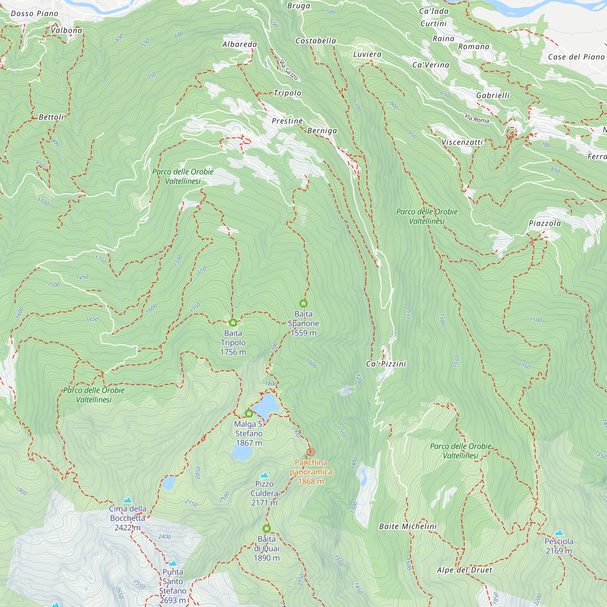 Baita Spanone map