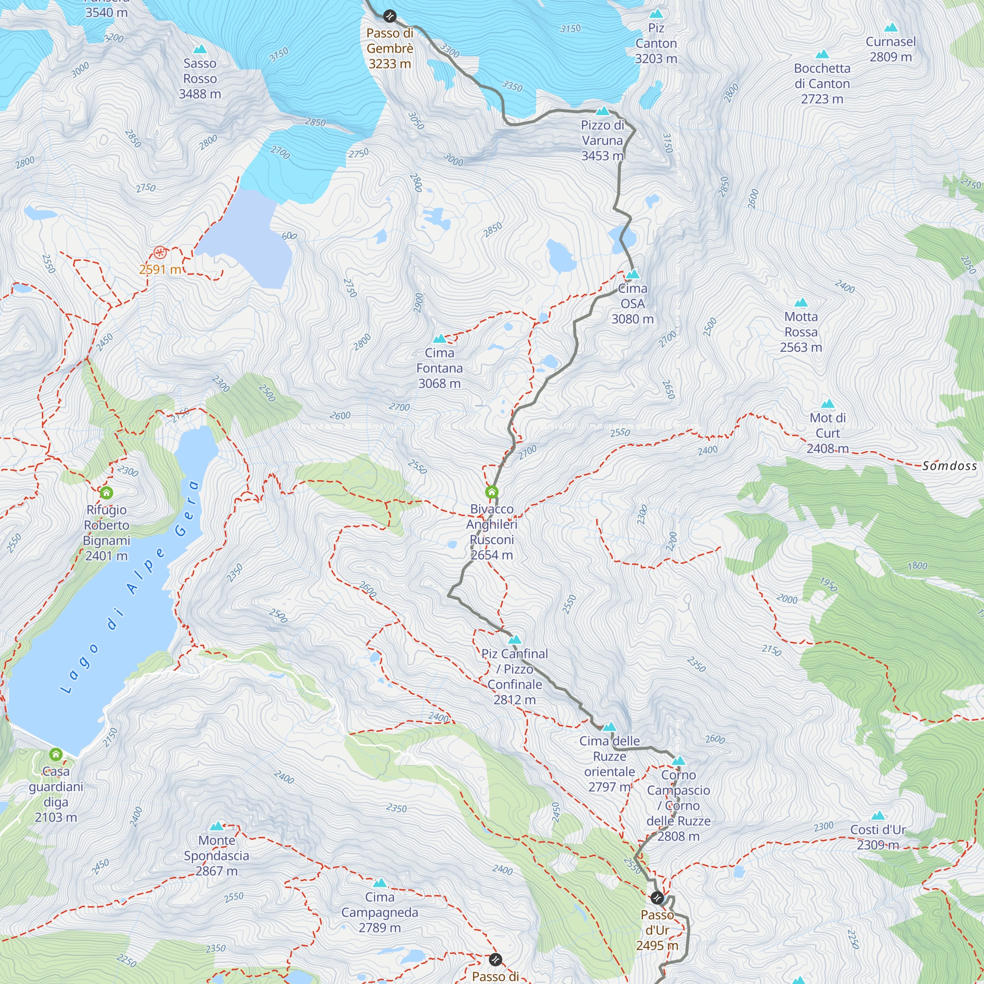 Bivacco Anghileri Rusconi map