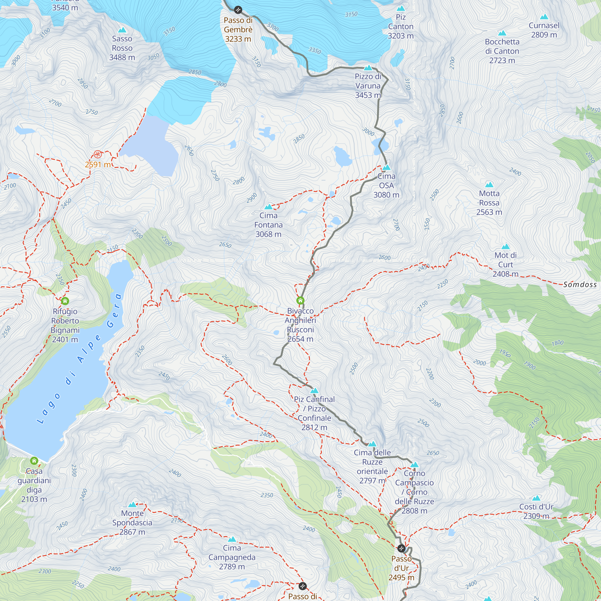 Bivacco Anghileri Rusconi map