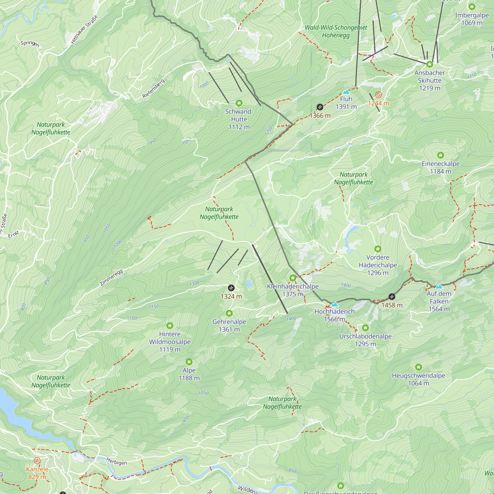 Almhotel Hochhäderich map
