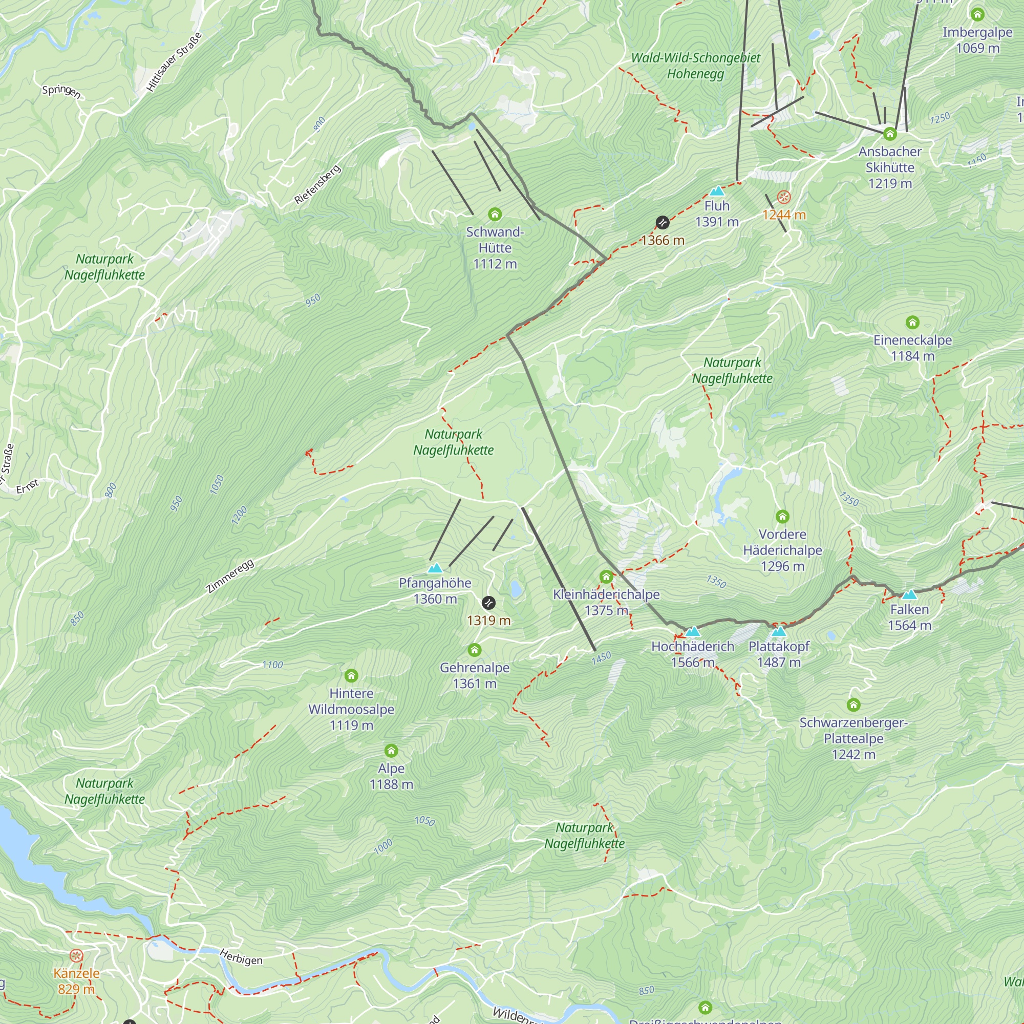 Almhotel Hochhäderich map