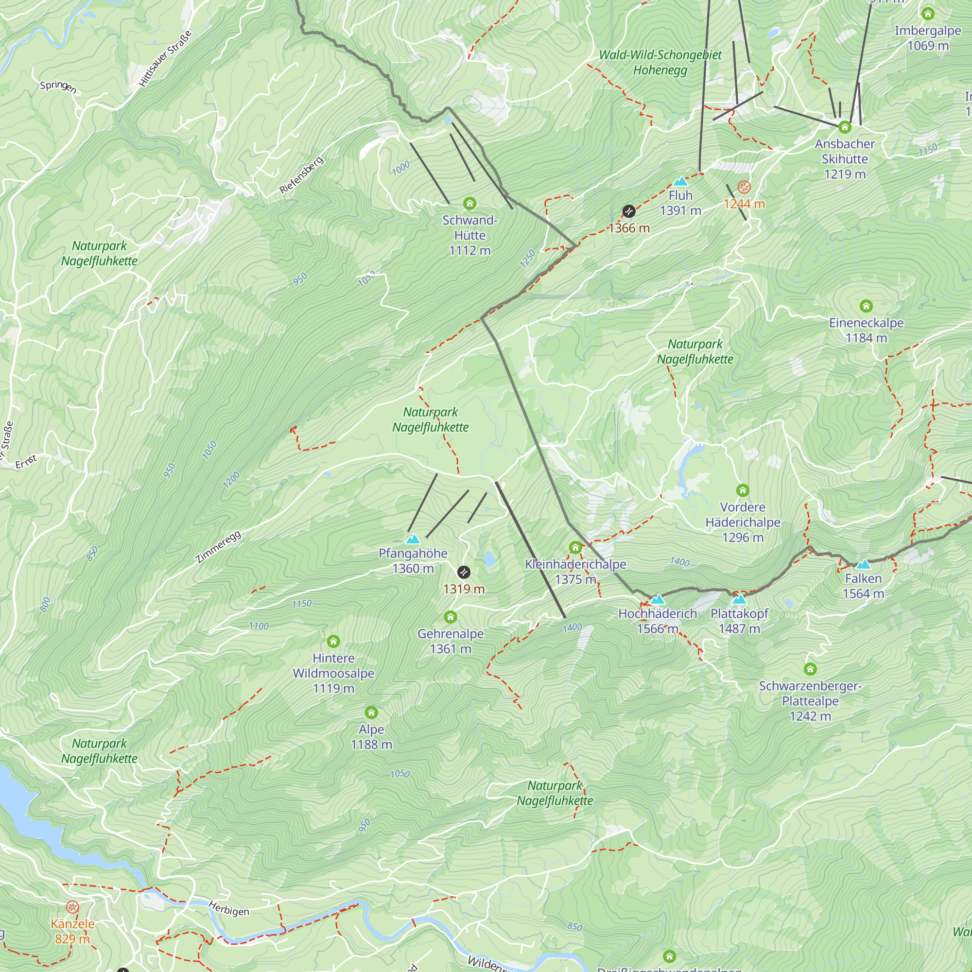 Almhotel Hochhäderich map