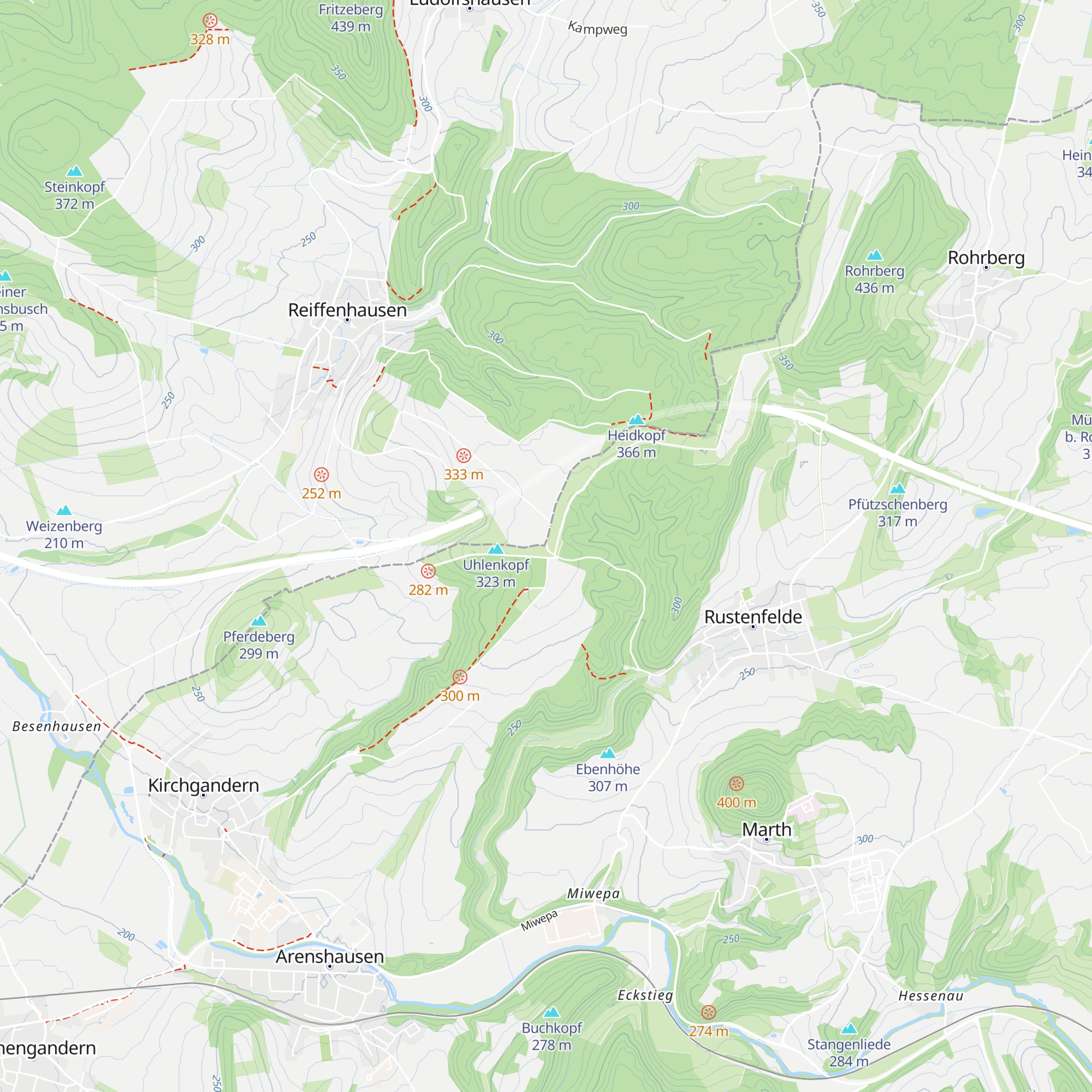 Heidkopftunnel-Hütte map