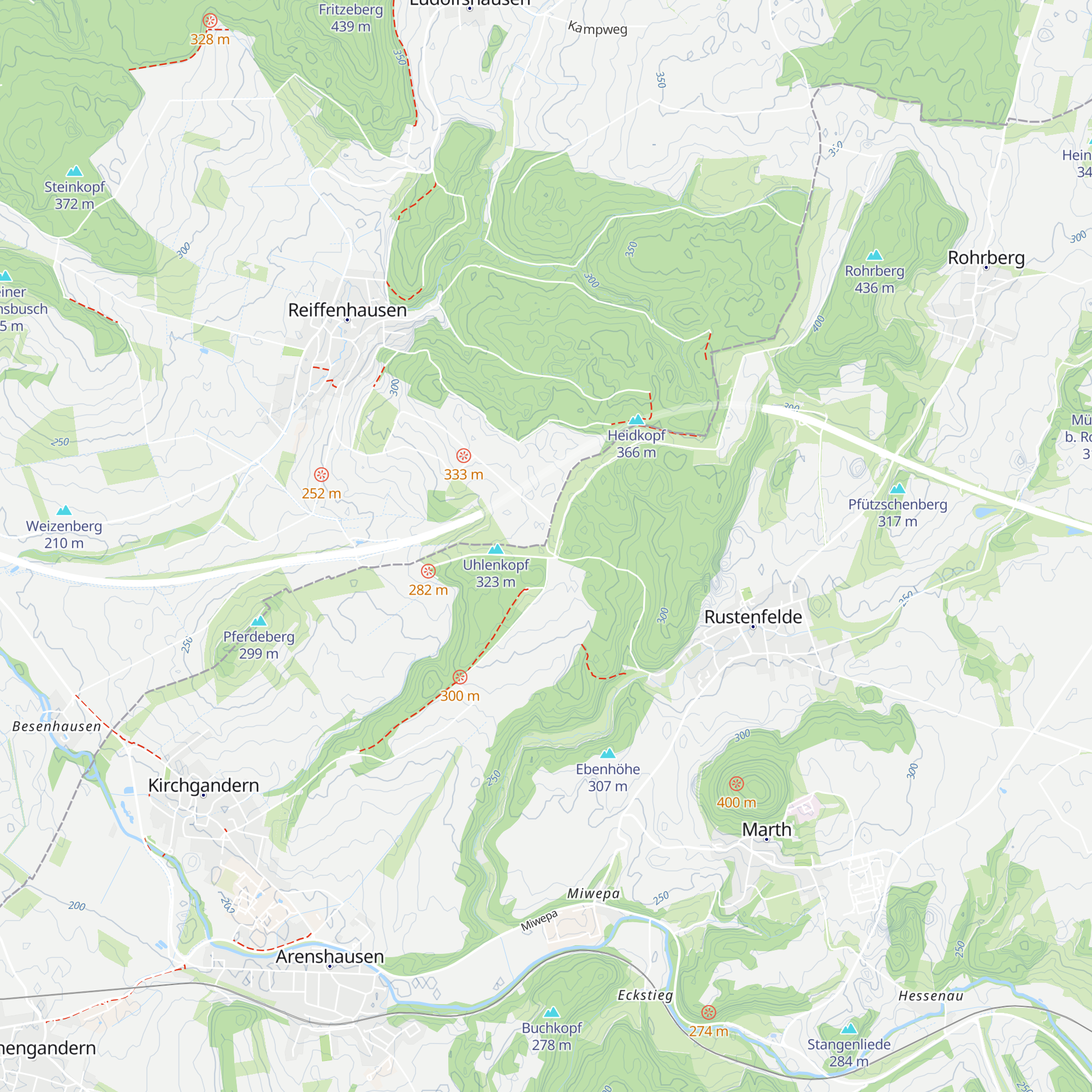Heidkopftunnel-Hütte map