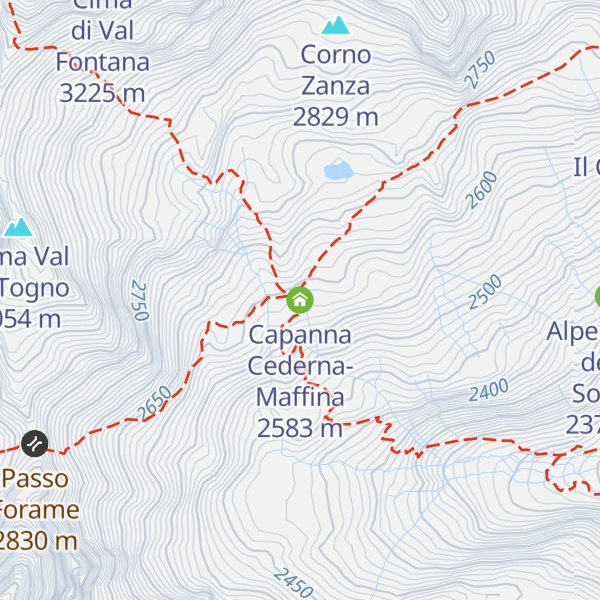 Map of Capanna Cederna-Maffina