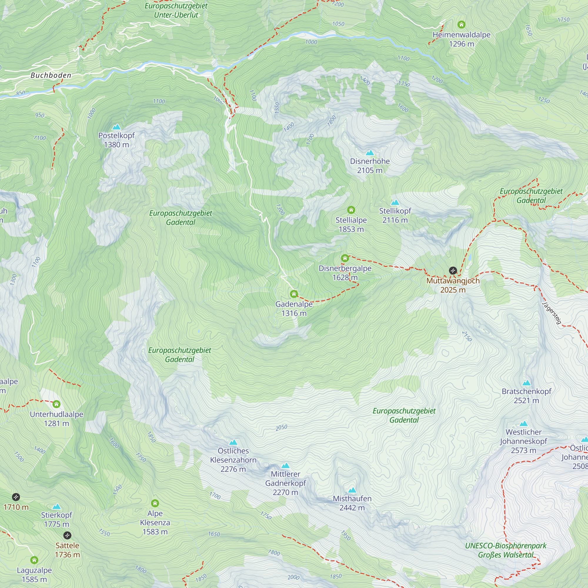 Gadenalpe map