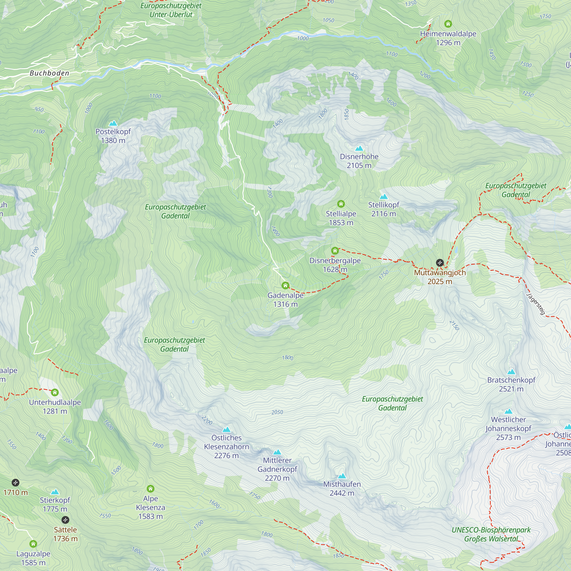 Gadenalpe map