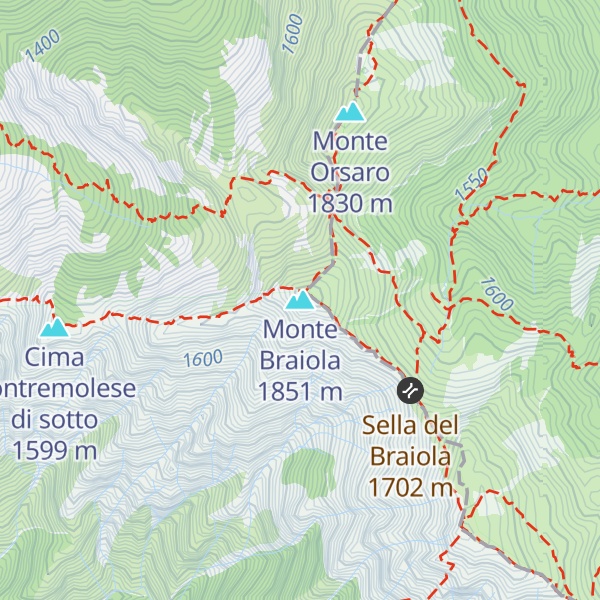 Map of Monte Braiola