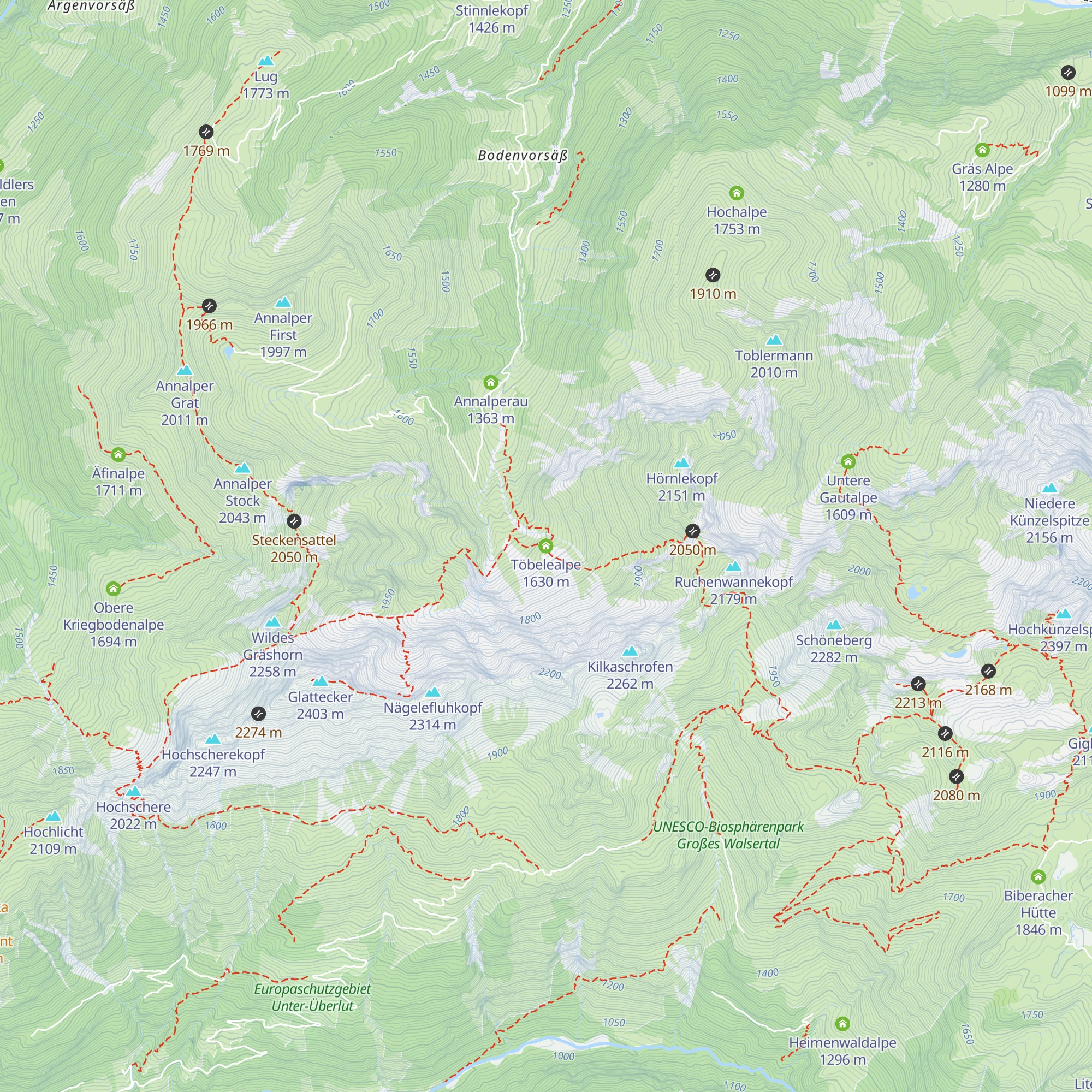 Töbelealpe map
