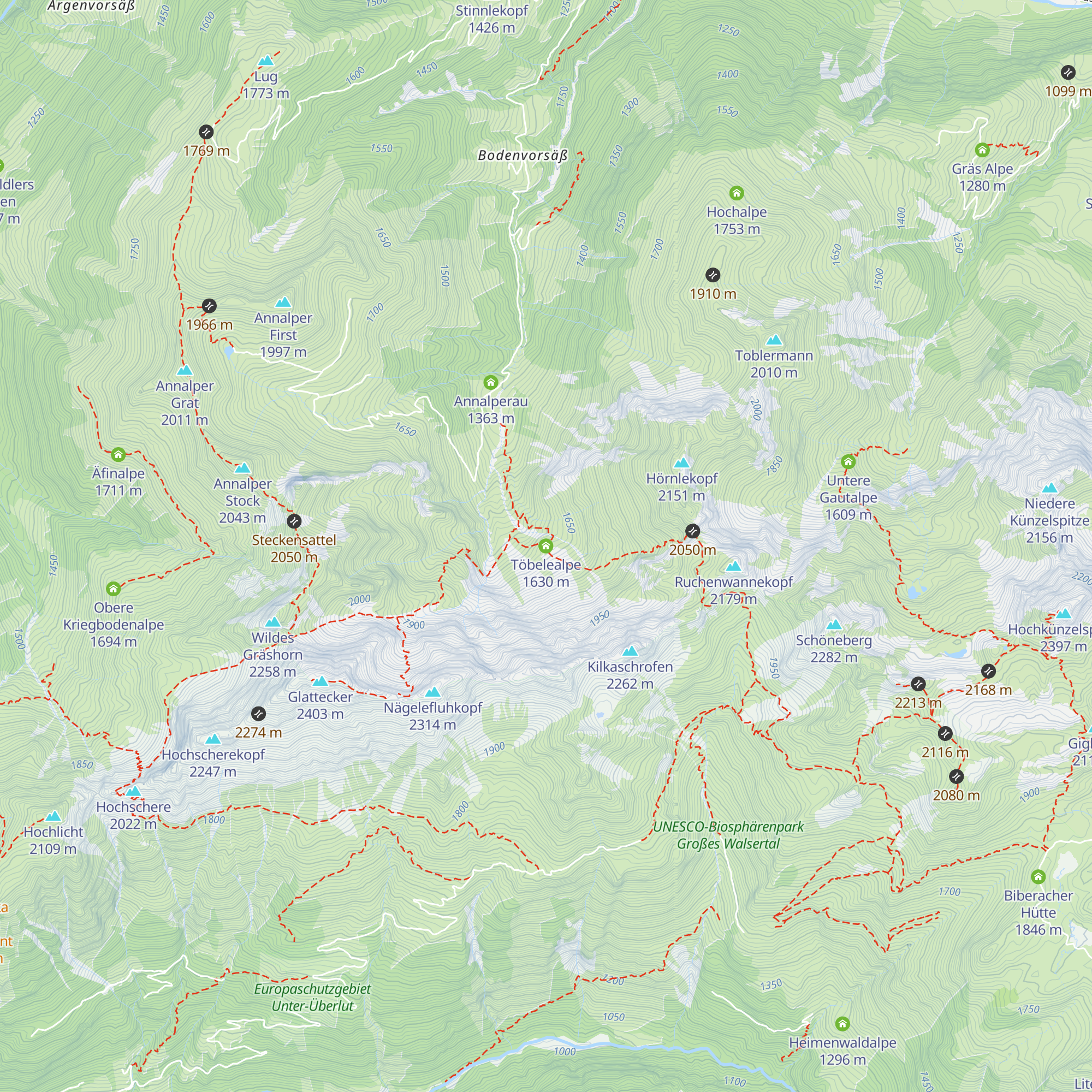 Töbelealpe map