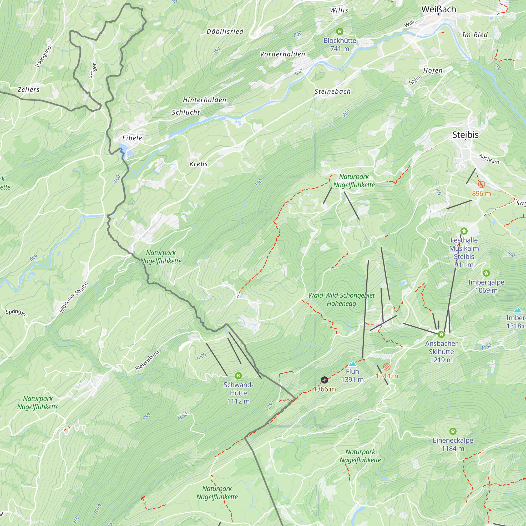 Alpe Wied map