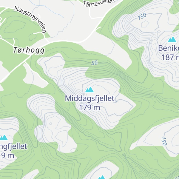 Map of Middagsfjellet