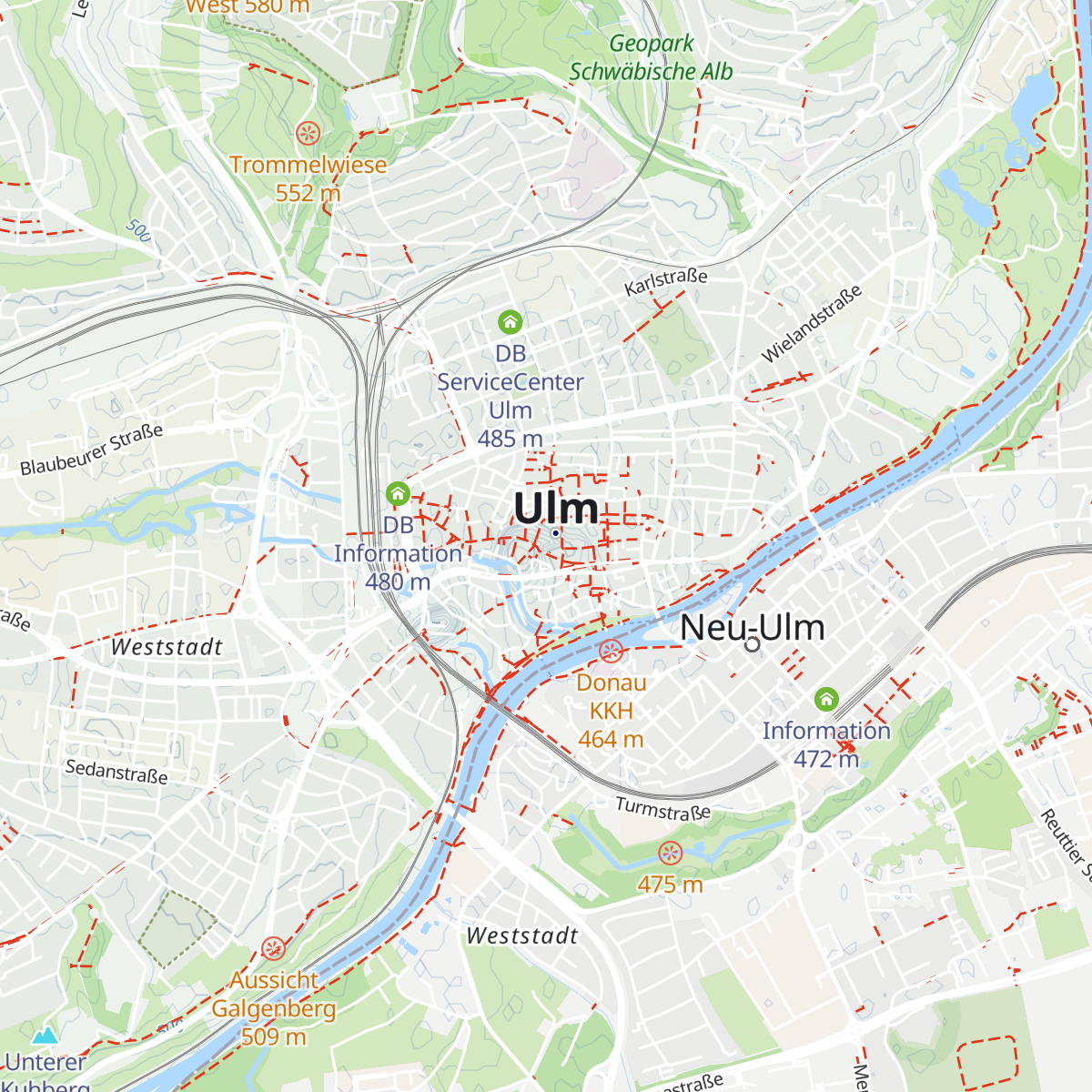 Tourist Information Ulm/Neu-Ulm map