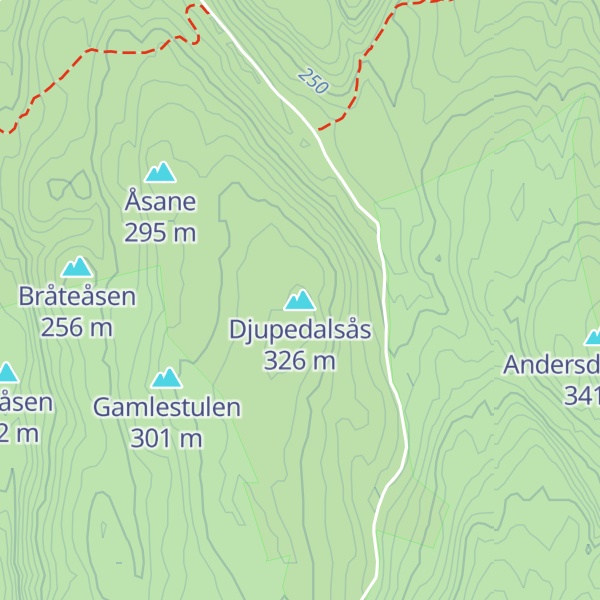 Map of Djupedalsås