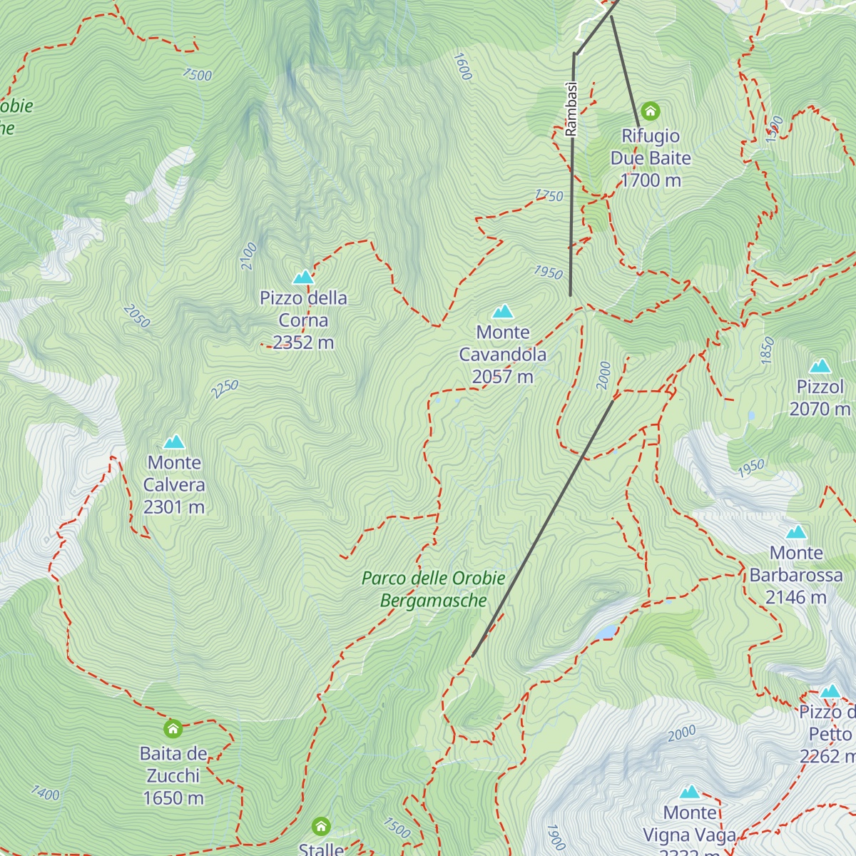 Baita alta di Vigna Soliva map