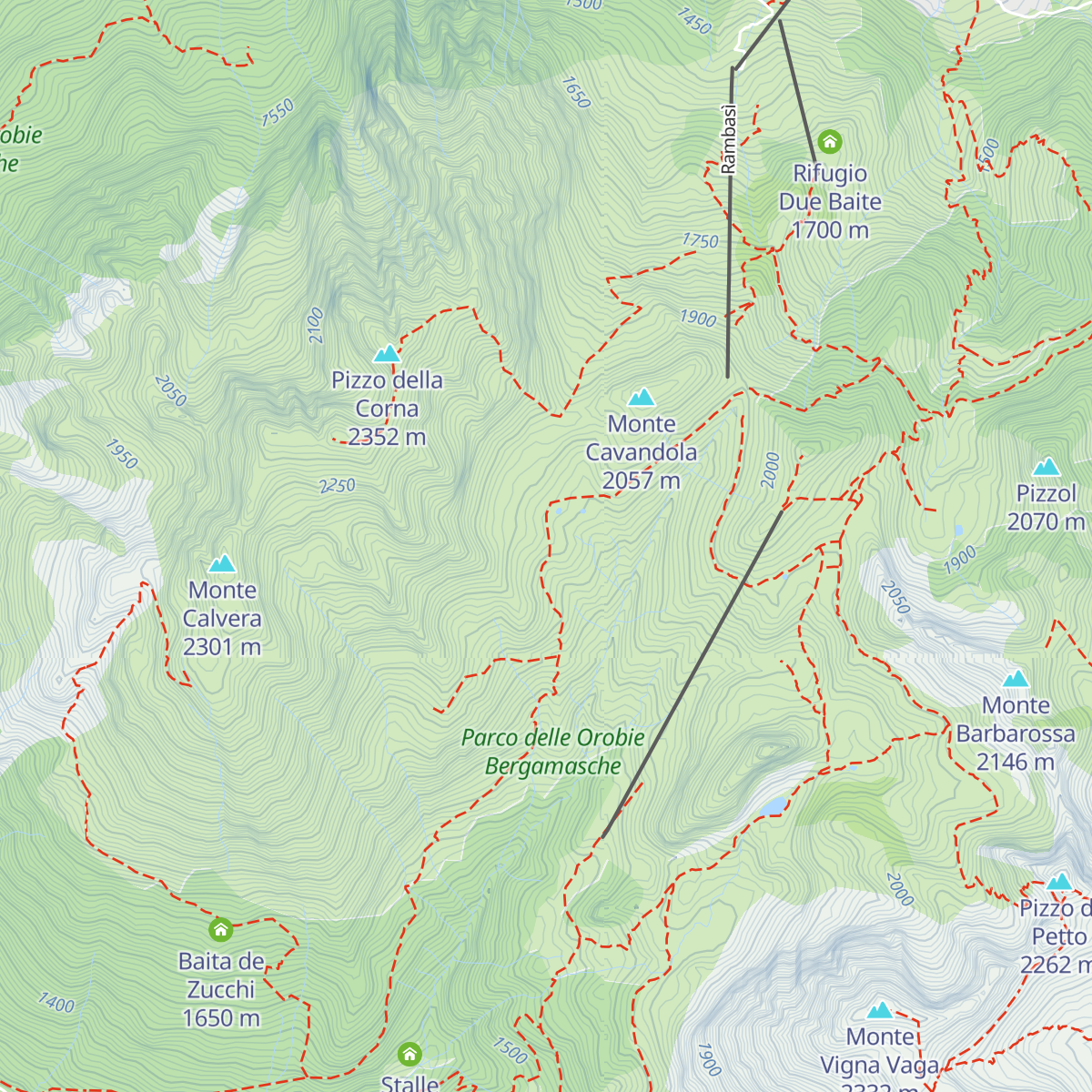 Baita alta di Vigna Soliva map