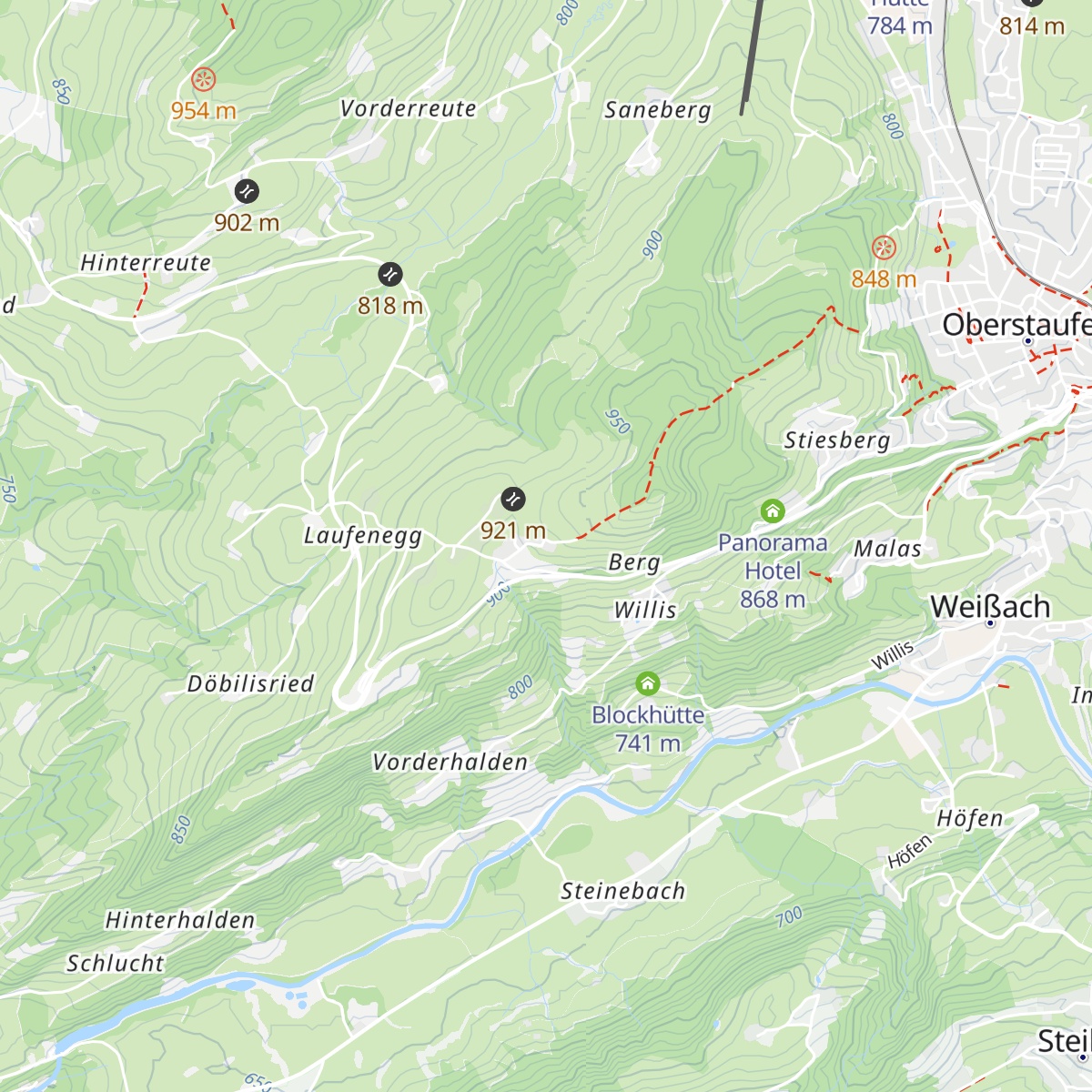 Hotel Berghof am Paradies map