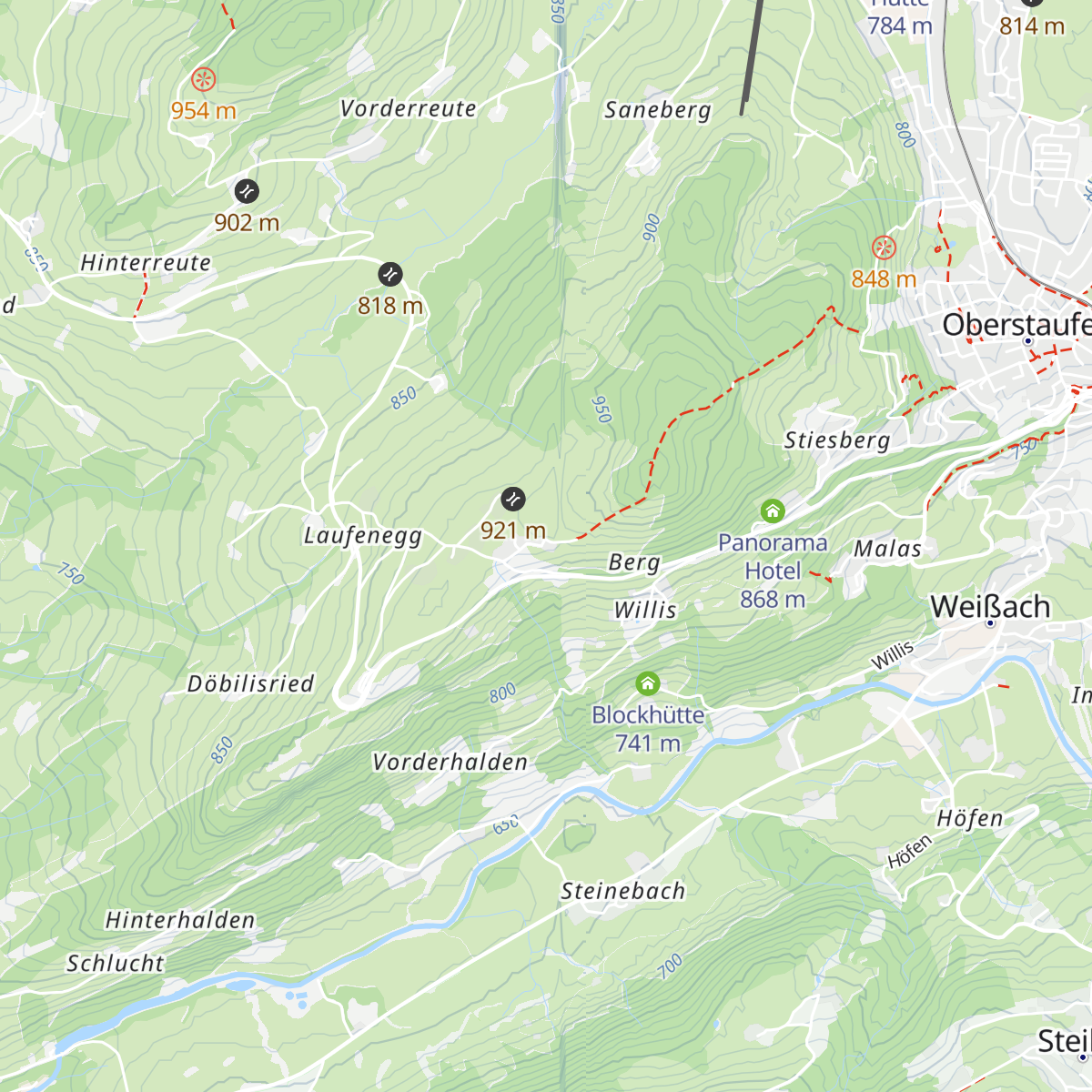 Hotel Berghof am Paradies map