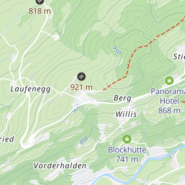 Map of Hotel Berghof am Paradies