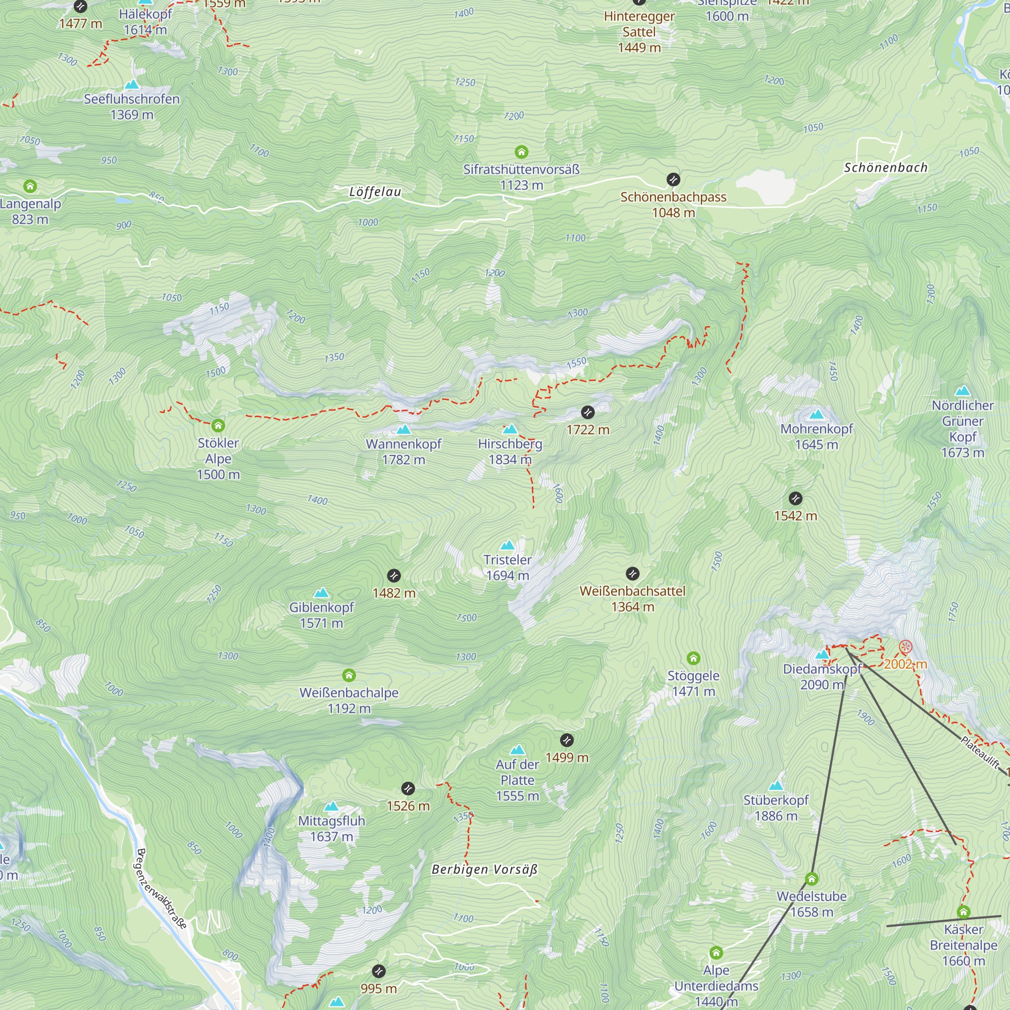 Alpe Oberhirschberg map