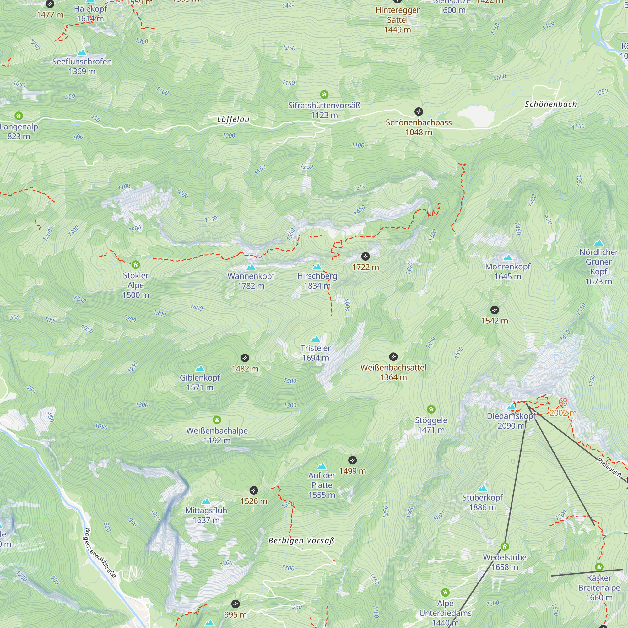 Alpe Oberhirschberg map