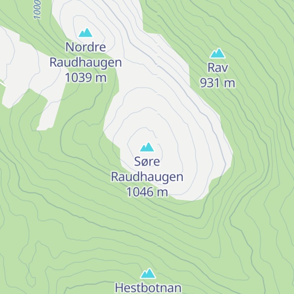 Map of Søre Raudhaugen