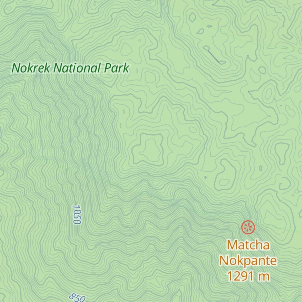 Map of Nokrek Peak